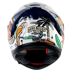 Casco Shaft Pro 610Dv Evo La Buena Vida Blanco Verde Visor Iridium Azul