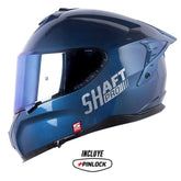 Casco Shaft Pro 610Dv Evo Solid Camaleón Silver Visor Iridium Azul