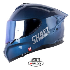 Casco Shaft Pro 610Dv Evo Solid Camaleón Silver Visor Iridium Azul