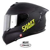 Casco Shaft Pro 610Dv Evo Solid Negro Amarillo Neón Visor Iridium Silver