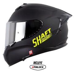 Casco Shaft Pro 610Dv Evo Solid Negro Amarillo Neón Visor Iridium Silver