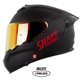 Casco Shaft Pro 610Dv Evo Solid Negro Rojo Visor Revo Rojo