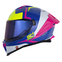 Casco Shaft Pro 611Rs Xteph Azul Fucsia Visor Iridium Azul
