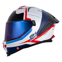 Casco Shaft Pro 611Rs Xteph Blanco Rojo Visor Iridium Azul