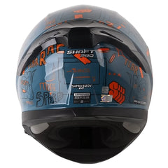 Casco Shaft Pro 612Dv Things Azul Naranja Visor Revo Rojo
