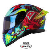 Casco Shaft Pro 612Dv X-Ray Azul Rojo Visor Iridium Azul