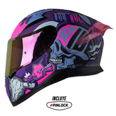 Casco Shaft Pro 612Dv X-Ray Morado Visor Iridium Fucsia