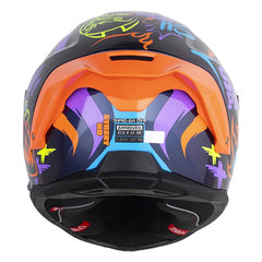 Casco Shaft Pro 614 Dv R Street Ko Camaleon Naranja Visor Iridium Azul
