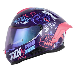 Casco Shaft Pro 614 Dv R Street Ko Morado Rosado Visor Iridium Morado