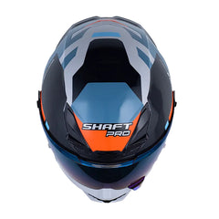Casco Shaft Pro 615Dv Napa Gris Claro Naranja Visor Iridium Azul