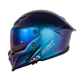 Casco Shaft Pro 615Dv Solid Camaleon Silver Visor Iridium Azul