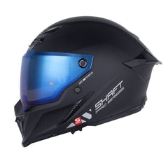 Casco Shaft Pro 615Dv Solid Negro Silver Visor Iridium Azul