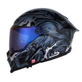 Casco Shaft Pro 615Dv Werewolf Negro Azul Oscuro Visor Iridium Azul