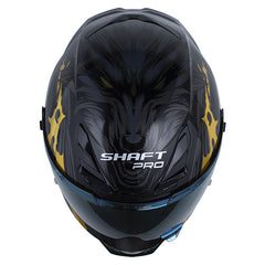 Casco Shaft Pro 615Dv Werewolf Negro Gris Oscuro Visor Iridium Dorado
