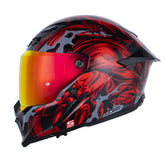 Casco Shaft Pro 615Dv Werewolf Negro Rojo Visor Revo Rojo