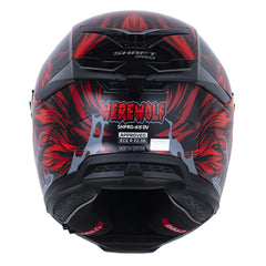Casco Shaft Pro 615Dv Werewolf Negro Rojo Visor Revo Rojo