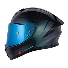 Casco Shaft Pro 618 C Evo Solid Camaleon Silver Visor Iridium Azul