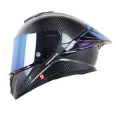 Casco Shaft Pro 620 C Evo Solid 3K Camaleon Silver Visor Iridium Azul
