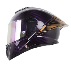 Casco Shaft Pro 620 C Evo Solid 3K Morado Silver Visor Revo Morado