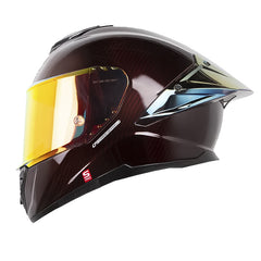 Casco Shaft Pro 620 C Evo Solid 3K Rojo Silver Visor Revo Rojo