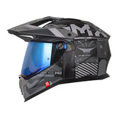 Casco Shaft Pro Mx400Dv Cryptone Negro Gris Visor Iridium Azul