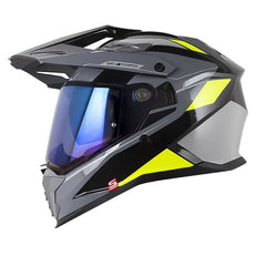 Casco Shaft Pro Mx400Dv Frontier Negro Gris Visor Iridium Azul