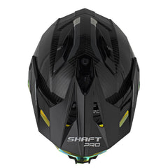Casco Shaft Pro Mx480 C Atlas Negro Carbono Holografico Silver Visor Revo Rojo