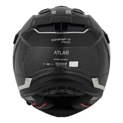 Casco Shaft Pro Mx480 C Atlas Negro Carbono Holografico Silver Visor Revo Rojo