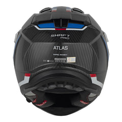 Casco Shaft Pro Mx480 C Atlas Negro Carbono Rojo Visor Iridium Azul
