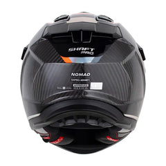 Casco Shaft Pro Mx480 Nomad Negro Carbono Gris Claro Visor Revo Rojo
