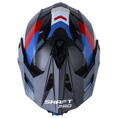 Casco Shaft Pro Mx480 Nomad Negro Carbono Gris Oscuro Visor Iridium Azul