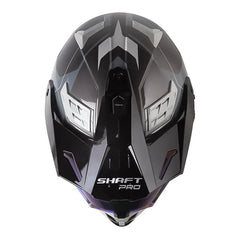 Casco Shaft pro Mx400D Render Gris Visor Iridium Azul