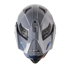 Casco Shaft pro Mx400D Solid Gris Silver Visor Iridium Azul