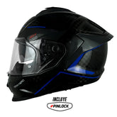 Casco Smk T-Car Nero Negro Gris Azul