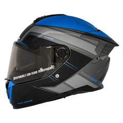 Casco Spartan Hawk Dark Justice Gris Negro Azul