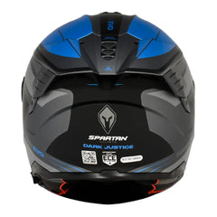 Casco Spartan Hawk Dark Justice Gris Negro Azul