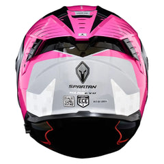 Casco Spartan Hawk First Blanco Gris Rosado