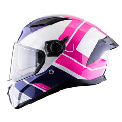 Casco Spartan Panther Sv Blanco Morado Rosado