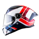 Casco Spartan Panther Valve Blanco Rojo Azul