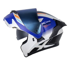 Casco X One X-3000Rs Advance Blanco Azul Visor Iridium Azul