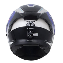Casco X One X-3000Rs Advance Blanco Azul Visor Iridium Azul