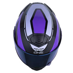 Casco X One X-3000Rs Advance Negro Morado Visor Iridium Azul