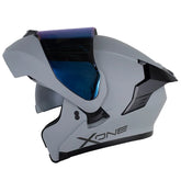 Casco X One X-3000Rs Solid_V2 Gris Gris Oscuro Visor Iridium Azul