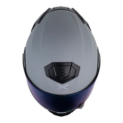 Casco X One X-3000Rs Solid_V2 Gris Gris Oscuro Visor Iridium Azul