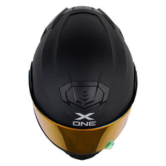Casco X One X-3000Rs Solid_V2 Gris Oscuro Negro Visor Iridium Rojo