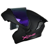 Casco X One X-3000Rs Solid_V2 Negro Fucsia Visor Iridium Morado