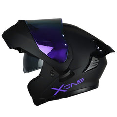 Casco X One X-3000Rs Solid_V2 Negro Morado Visor Iridium Morado
