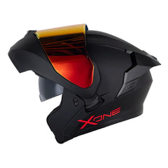 Casco X One X-3000Rs Solid_V2 Negro Rojo Visor Iridium Rojo