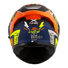 Casco X One X-3000 Rs Light Up Negro Amarillo Neon Visor Iridium Azul