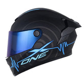 Casco X_One X-500 Rs Alive Negro Azul Visor Iridium Azul
